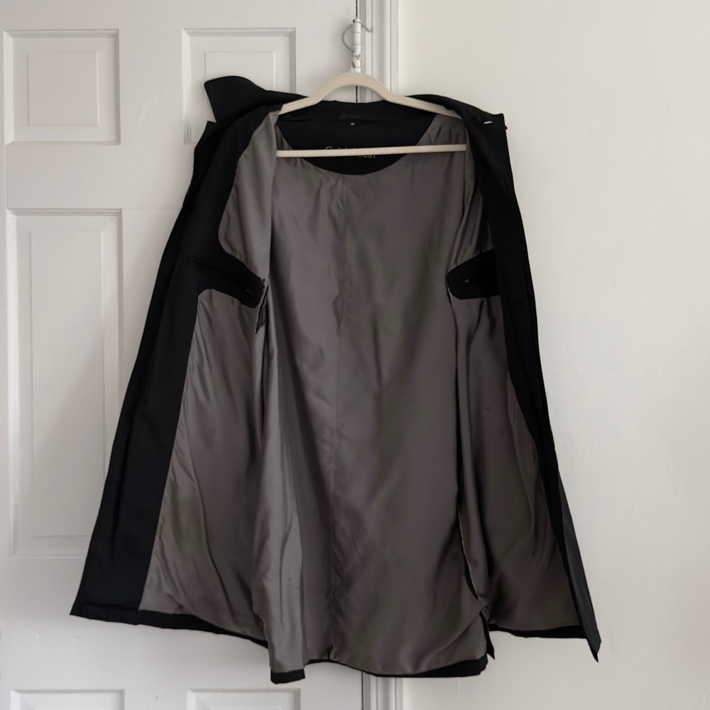 Men’s Calvin Klein Black Rain Trench Coat. Size 48 - Picture 7 of 8